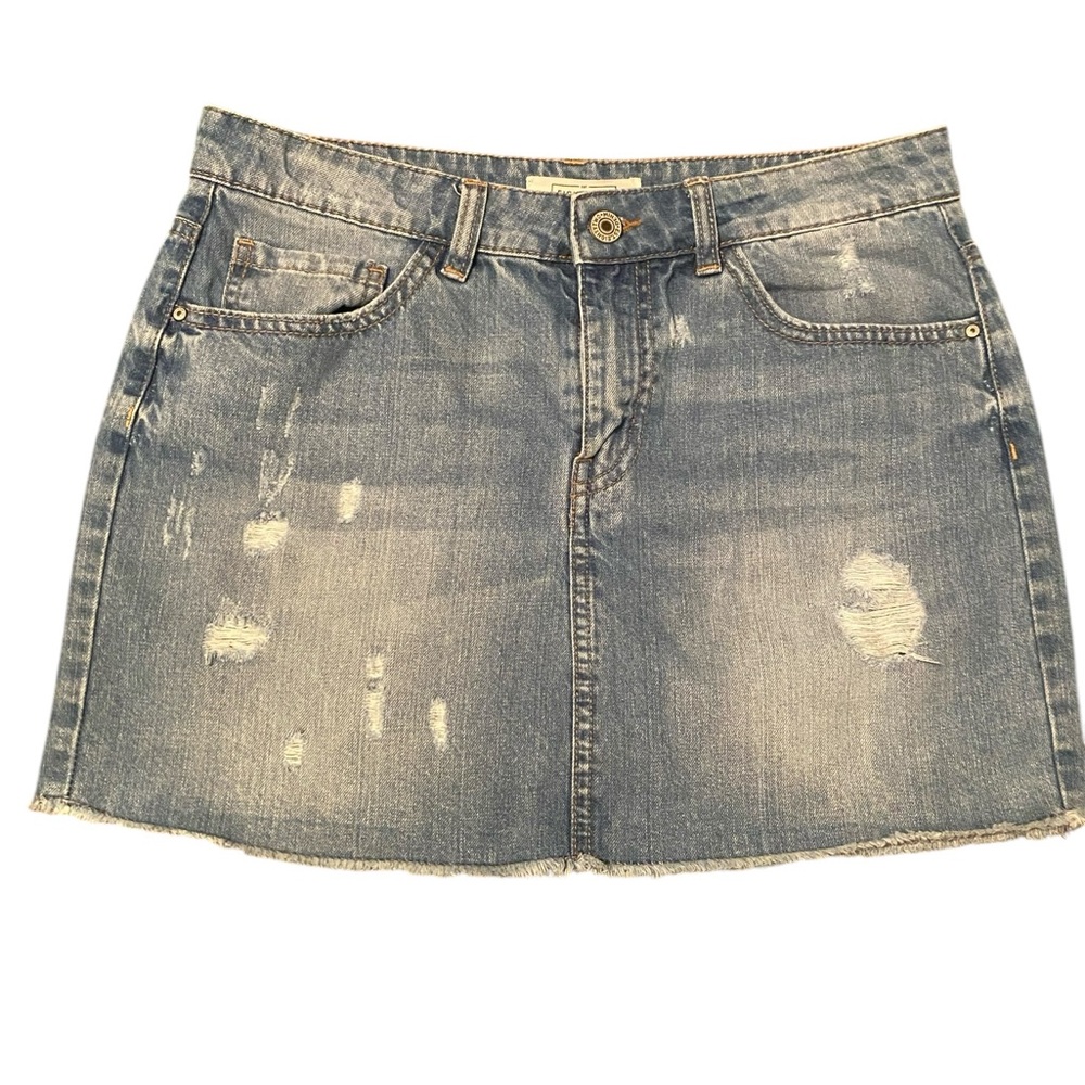 Eighty-Two Denim Mini Distressed Skirt 7